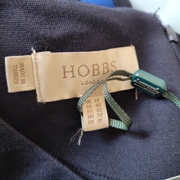 Hobbs London Gina Ponte Jersey Dress Navy Blue Size 10 - Picture 7 of 8